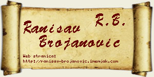 Ranisav Brojanović vizit kartica